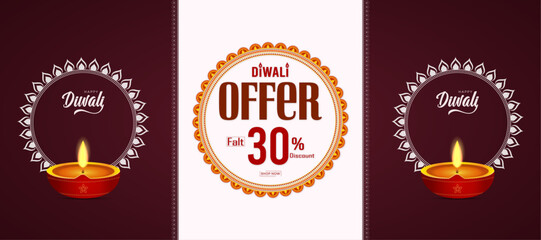 Diwali Sale, Diwali, Banner, Poster, with. Discount, Offer, Diwali. oil lamp, Diwali Banner,  Happy Diwali,.

