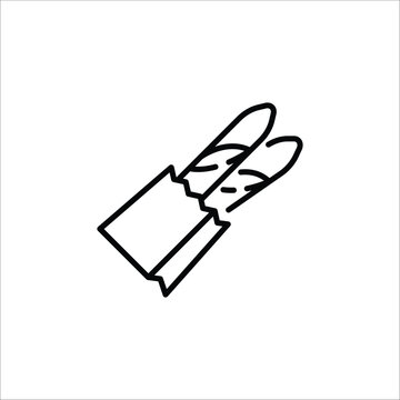 recommend clip art: Baguettes in paper bag icon. Simple French baguettes icon for social media, app, and web design. Vector illustration