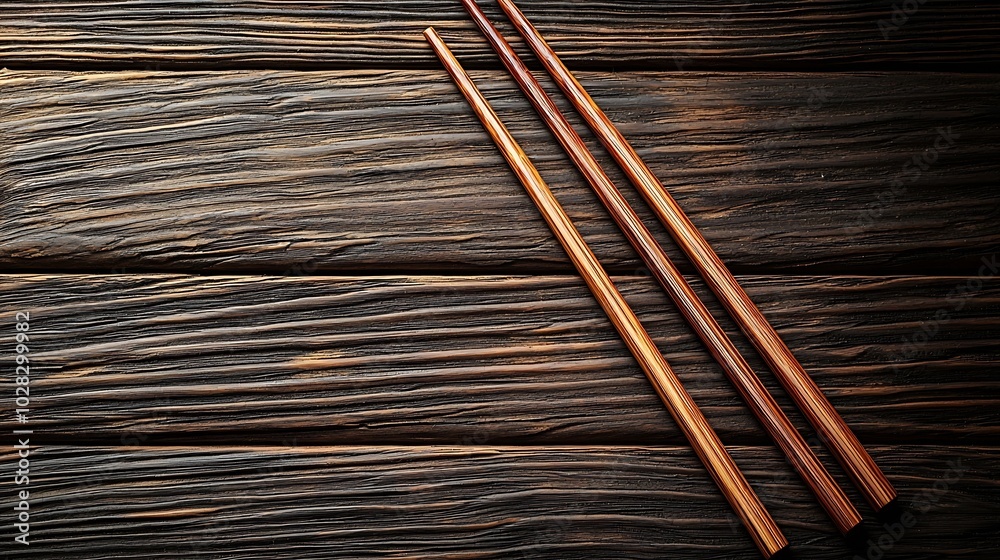 Poster bamboo mat with chopsticks grey background copy space top view : generative ai