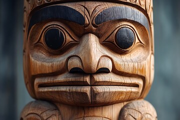 wooden totem pole
