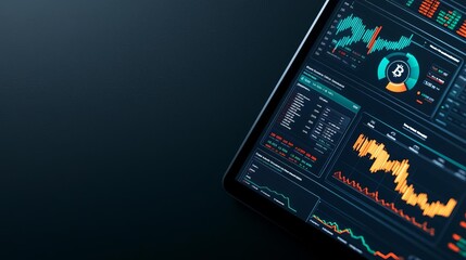 Holographic crypto trading, futuristic dashboard, sleek interface