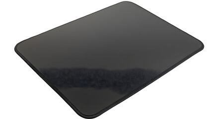 Blank black computer mat for mouse isolated on white, Transparent PNG