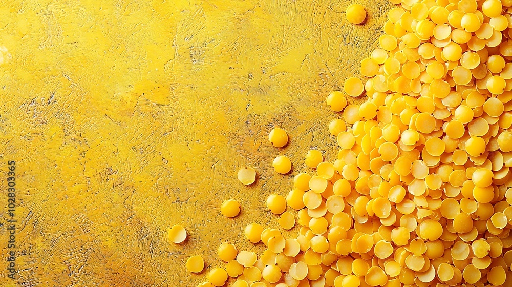Aufkleber yellow lentil background top view copy space : generative ai