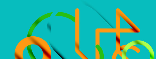 Linear design colorful circles and lines