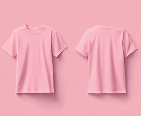 mock up of pink t-shirt front and back