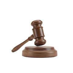 Judge gavel isolated on white background, png transparent
