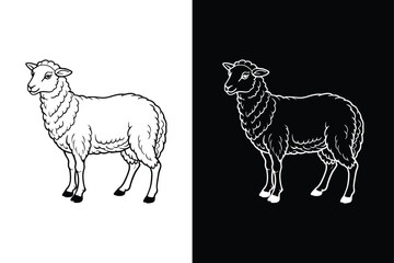 Minimal Sheep Icon Vector. Stylish Silhouette for Modern Design Projects