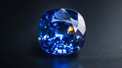 Elegant sapphire with perfect clarity glowing