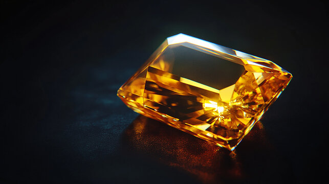 Elegant topaz with perfect clarity glowing warmly