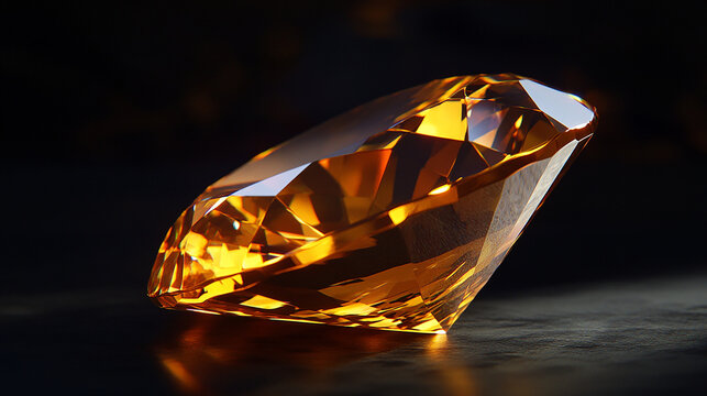 Elegant topaz with perfect clarity glowing warmly