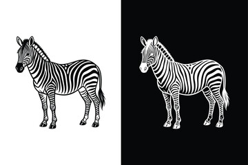 Zebra Crossing Silhouette. Stylish Vector Illustrations for Traffic Icons