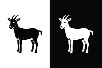 Minimalistic Goat Vector Silhouette. Ideal for Farm Animal Logos