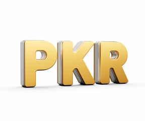 Shiny Golden Pakistani Rupee Currency Symbol Gleams With Sleek Modern Design 3D Illustration