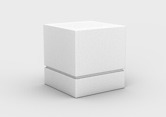 A Sleek White Square Box With A Textured Surface For Storage And Packaging Concept 3d Illustration