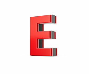 Vibrant Red Capital Letter E Gleams With Its Sleek Design Bold Font With Sharp Edges 3D Illustration