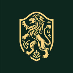 Fierce Heraldry lion in a shield