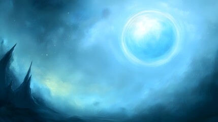 Fototapeta premium Glowing Cosmic Dreamscape with Ethereal Celestial Elements