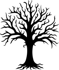 Tree halloween silhouette, for backgrounds, textures, designers