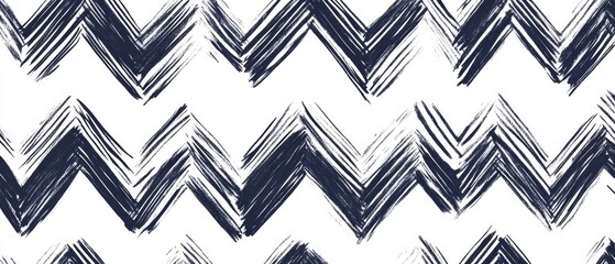 A zigzag pattern of black and white brush strokes