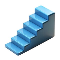 Obraz premium stairs to success 3d render icons in cartoon plastic style minimal isolated on transparent white background, clipping path