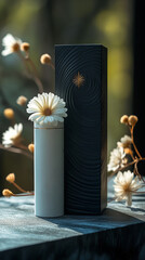 Exquisite Skincare Product Advertisement with Floral Elegance