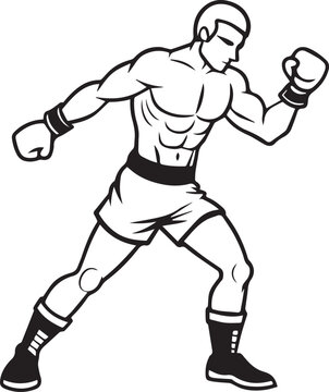 recommend clip art: boxer line art vector