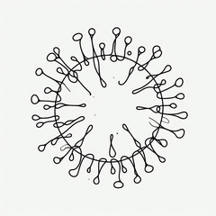 
virus silhouette thin lines flat colors