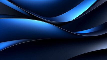 Obraz premium Abstract luxury golden lines curved overlapping on dark blue background. premium black and gold geometric background