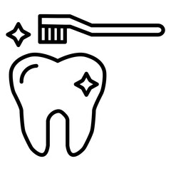 Cleaning Tooth with Brush Icon