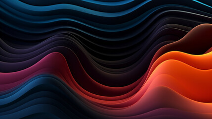 Abstract background with colorful waves, dark colors, dark blue, and red palette  abstract background with waves
