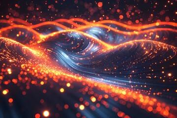 Fototapeta premium A computer generated image of a glowing wave