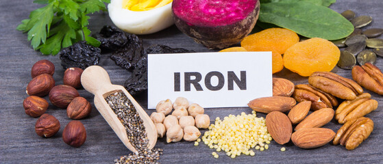 Healthy ingredients as source natural iron and other minerals and vitamins. Best food during anemia