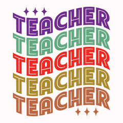 Teacher retro t shirt design vector sublimation