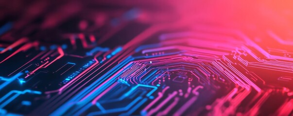 Blockchain disruption, holographic display, vibrant neon, cyber tech elements