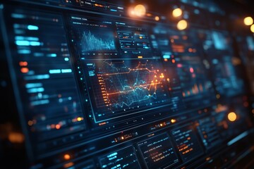Fototapeta premium AI-Powered Cloud Computing Dashboard Visualizing Intelligent Analytics and Insights