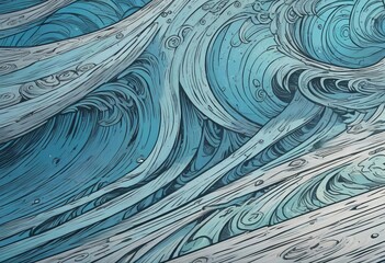 Blue abstract background with waves