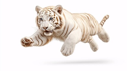 Naklejka premium White Tiger Leap of Faith 