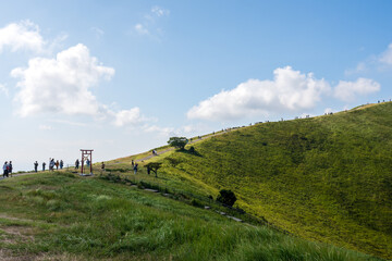 Obraz premium 日本の静岡県伊東市の大室山の美しい風景