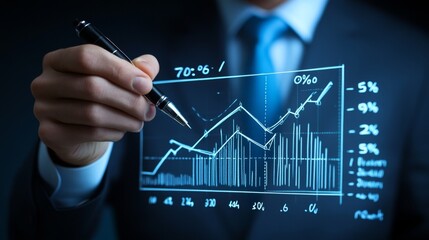 Transparent Digital Board on Deep Blue Background for Corporate Designs and Mockups