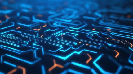 Obraz premium Cyber blockchain, hologram patterns, glowing futuristic environment, digital web