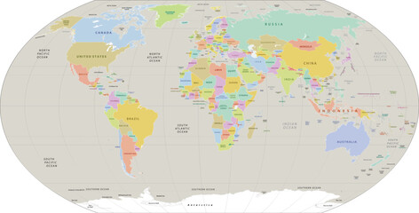 A World map Political maps of North and South America Europe and Asia Africa Australia continent 