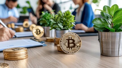 Diverse Team Collaborating on Cryptocurrency Analysis