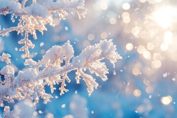 Winter season background full of white snow falling