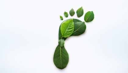 Eco Friendly Footprint. Symbolizing Sustainability and Green Impact through Nature Inspired Design with Leaves Forming a Footprint. Ideal for Environmental Campaigns and Sustainability Concepts