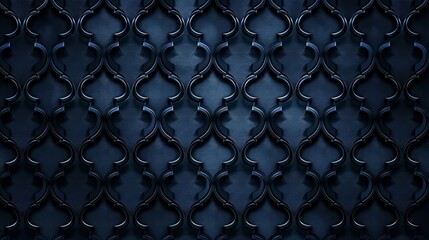 Wallpaper Seamless pattern background featuring a repeating pattern of dark blue quatrefoils, creating an elegant and sophisticated design