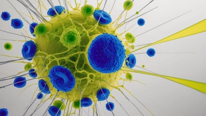 Microscopic View of Cells and Network Structures.