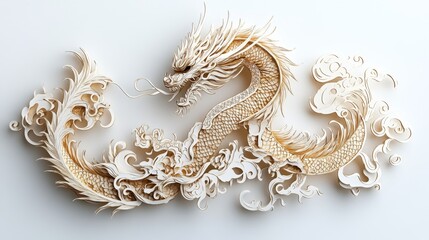 Elegant Chinese Fantasy Dragon SVG File for Laser Cut Decorative Design
