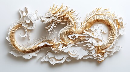 Obraz premium Elegant Chinese Fantasy Dragon SVG File for Laser Cut