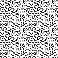 Fototapeta premium Seamless pattern, abstract black doodles, curls, vector background 