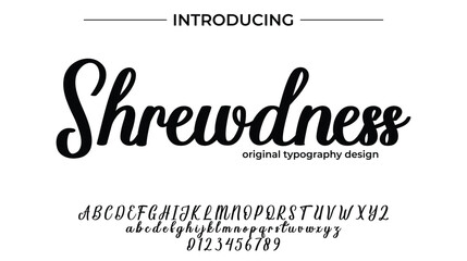 Shrewdness Font Stylish brush painted an uppercase vector letters, alphabet, typeface